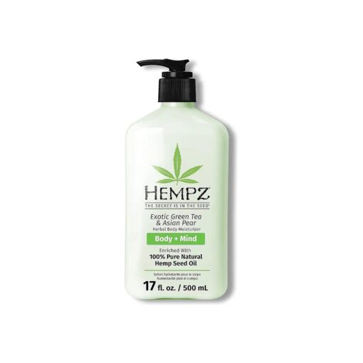 HEMPZ Body Lotion - Green Tea & Asian Pear Daily Moisturizing Cream, Shea Butter Body Moisturizer - Skin Care Products, Hemp Seed Oil - Large