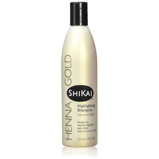 ShiKai Henna Gold Highlighting Shampoo ( 12 oz ) | Hydrating Hair Brightener Enhances Natural Highlights | Add Shine & Volume to Dull Hair