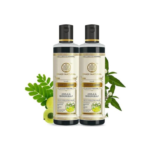 Khadi Herbal Amla & Bhringraj Shampoo- Sls & Paraben Free - 210ml ( Set Of 2 )