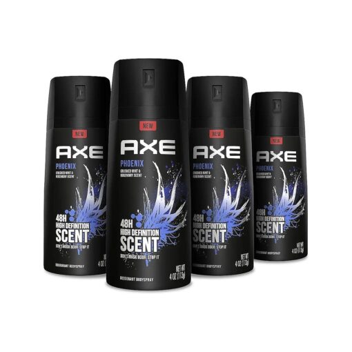 Axe Body Spray Deodorant For Long Lasting Odor Protection, Phoenix Deodorant For Men Formulated Without Aluminum, 4 Oz ( Pack of 4 )