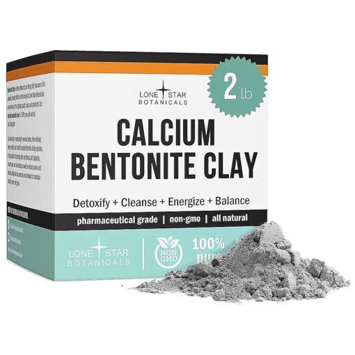 Calcium Bentonite Clay Healing Powder - Pure Pharmaceutical, Better Than Food Grade - Face, Body & Hair Detox Mask, for Internal Use, Natural Mud Masks, Deep Pore Cleansing for Health & Beauty