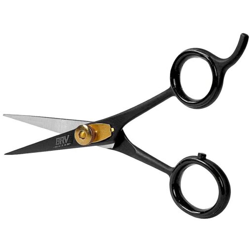 Razor Sharp Beard & Mustache Scissors - 5" - High Carbon Stainless Steel - Facial Hair Trimming Shears - RIGHT HANDED, Black