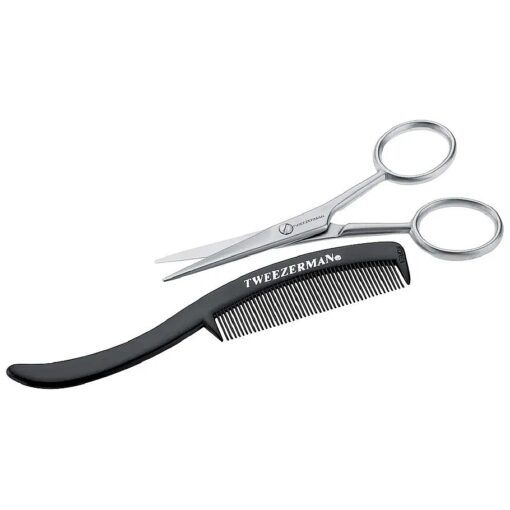 Tweezerman G.E.A.R, Moustache Scissors and Comb Model No, 72031-MG, Black