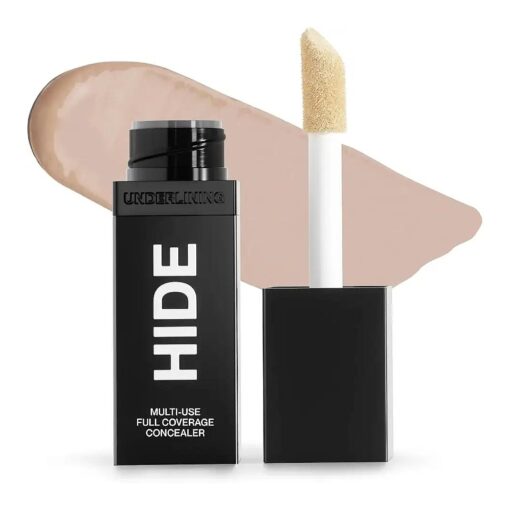 HIDE Liquid Concealer, Medium to Full Coverage Concealer for Blemishes, Under Eye Dark Circles & Scars, Oil Free Concealer, Porcelain ( See Shade Finder ), 0.5 fl oz