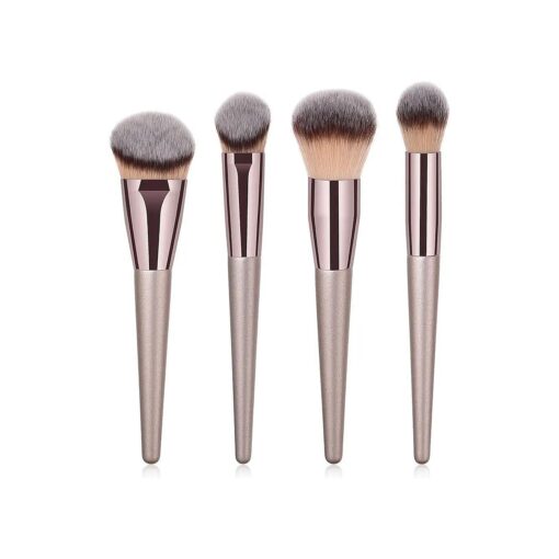 4pcs Professional Makeup Brush Set, Premium Synthetic Liquid Foundation Brush Blending Powder Tapered Kabuki Makeup Brushes Cosmetics Applicator