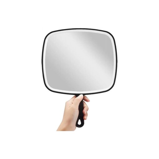 OMIRO Hand Mirror, Extra Large Black Handheld Mirror with Handle, 12.4" L x 9" W