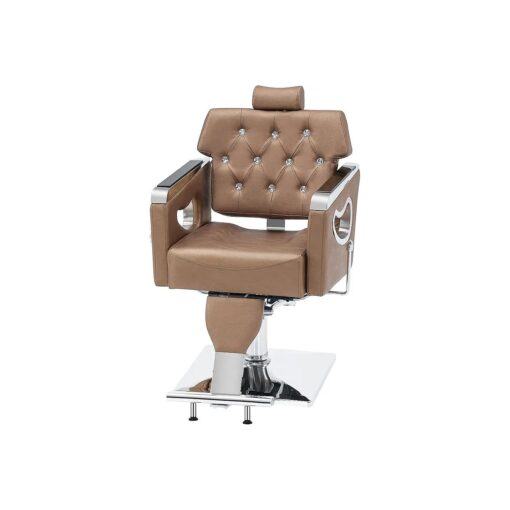 BarberPub Barber Chair Reclining Salon Chair for Hair Stylist, Antique Hair Spa Salon Styling Beauty Equipment 8132 ( Gold )