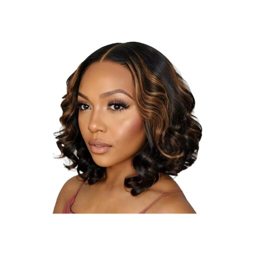 Highlight Ombre Lace Front Wigs Human Hair 13x4 Wear and Go Glueless Black & Honey Blonde Body Wave Colored Wigs Pre Plucked With Baby Hair 1b/30 Balayage Wig Human Hair for Women 150 % Density 14inch