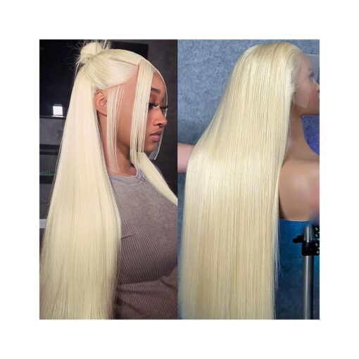 613 Lace Front Wig Human Hair 30 Inch Blonde Wig Human Hair 613 13x6 Lace Front Wig Human Hair 200 Density Blonde Lace Front Wigs Human Hair Pre Plucked HD Lace Frontal Wig Straight Glueless