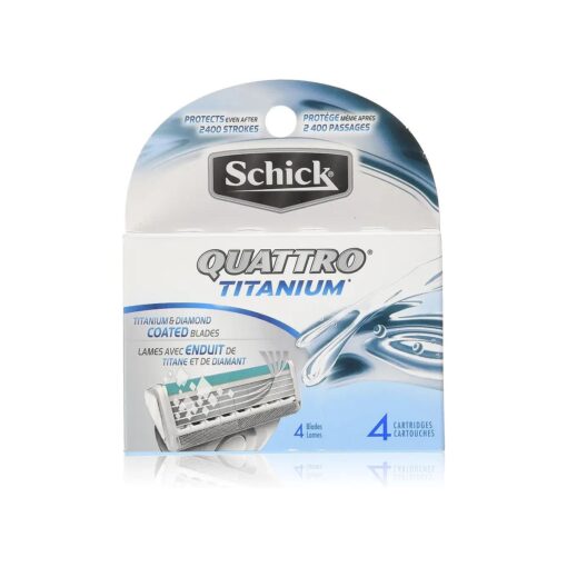 Schick Quattro Titanium Razor Blade Refills for Men - 4 Count ( Pack of 2 )