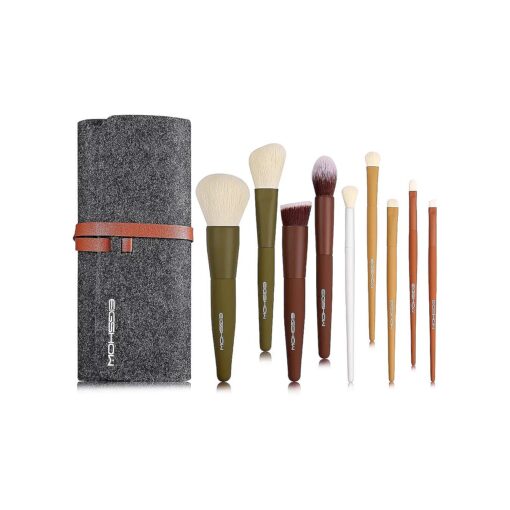 Makeup Brushes, EIGSHOW 5 Colors Essential Kabuki Makeup Brush Set with Ultra-soft Synthetic Fibers for Powder Blush Concealers Contouring Highlighting ( Warm Colors )