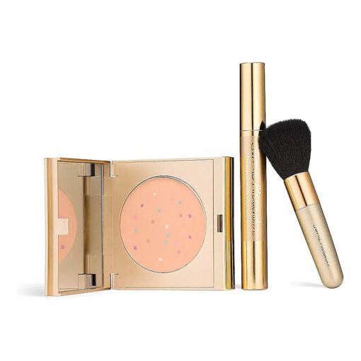 Jerome Alexander MagicMinerals Pressed Mineral Powder Set with Mirror Compact, Extending Lash Mascara, Professional Stubby Brush & Blending Sponge ( Medium )