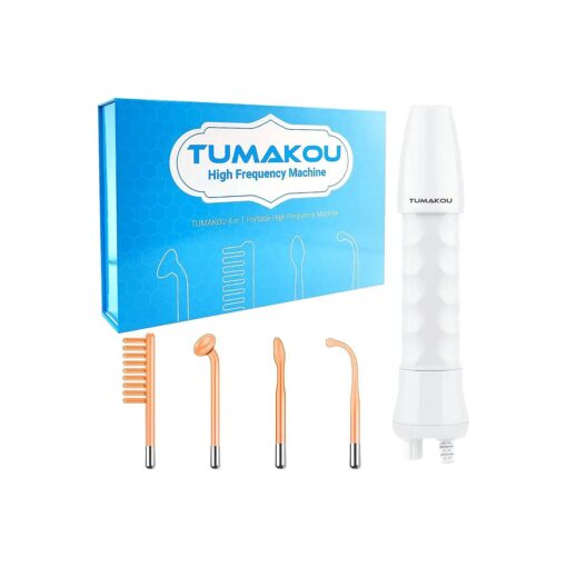 High Frequency Facial Machine - TUMAKOU Portable Handheld High Frequency Facial Skin Wand Machine with 4 Different Tubes