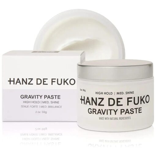 Hanz de Fuko Gravity Paste - Premium Men 's Hair Styling Paste - High Hold, Medium Shine - Vegan, Certified Organic Ingredients, 2 oz .