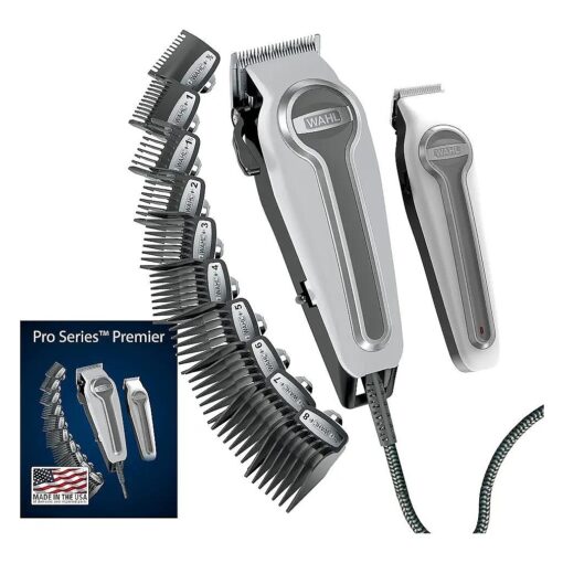 Wahl USA Pro Series Premium Combo Corded Clipper and Cordless Trimmer Kit for Hair Clipping & Beard Trimming with Free Barbers Shears - Model 79804