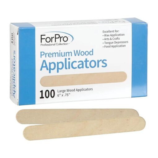 ForPro Professional Collection Premium Wood Applicators, Non-Sterile, Hair Removal Waxing Sticks, Large, 6" L x .75" W, 100-Count