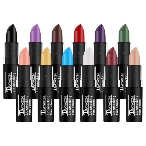 12 Colors Vivid Vampire Matte Lipstick Set Long Lasting Waterproof Velvet Lip Stick for Party, Masquerade, Cosplay, Halloween Makeup