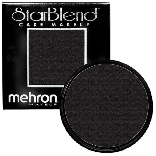 Mehron Makeup StarBlend Cake Makeup | Wet/Dry Pressed Powder Face Makeup | Powder Foundation | Black Body and Face Paint 2 oz ( 56g )