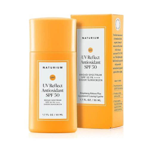 UV Reflect Antioxidant, Broad Spectrum SPF 50 PA ++++ Sheer Sunscreen, Lightweight Face & Skin Protector with Soft Matte Finish, 1.7 oz