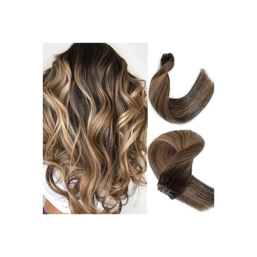 Sew in Human Hair Weft Bundles Brazilian Remy Hair Extensions 24inch 120g Omber Brown with Blonde Brazilian Virgin Human Hair Weft Straight Sew in Hair Bundles