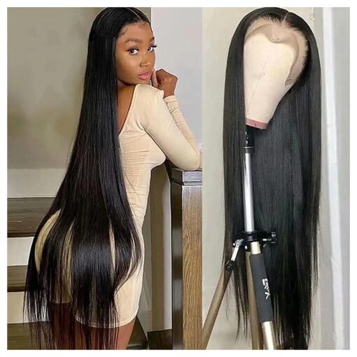 PERISMODA 12A Human Hair Frontal Wig 13x4 hd Transparent Lace Front Wigs For Black Women 30 Inch Wig Straight Human Hair Lace Front Wigs Glueless Lace Frontal Wigs Human Hair Pre-plucked