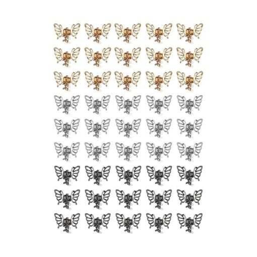 FRDTLUTHW 45Pcs Mini Hair Claw Clips Small Metal Butterfly Hair Clips for Women Girls ( Gold, Silver, Dark Colors )