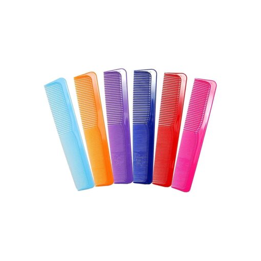 6 Pack - 9" Large Dressing Comb Colorful Styling Essentials Coarse/Fine Barber Comb SET