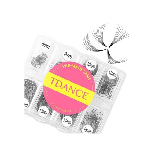 TDANCE 600 Fans Premade Fans Eyelash Extensions 8-15mm Mixed Length Pre Made Fans Lash Extensions 5D 8D 10D 12D 14D 16D 24D Handmade Promades Eyelash Fans C/D Curl Loose Fans ( 600-10D-0.07-D-8-15mm )