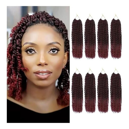 Short Passion Twist Crochet Hair for Black Women 8 Inch Passion Twist Hair for Butterfly Locs 8 Pack Bob Water Wave Crochet Hair Curly Crochet Passion Twist Braiding Hair Extensions TBUG