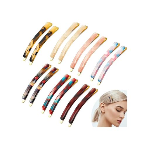 Yaomiao 14 Pieces Tortoise Shell Bobby Pins Acrylic Hair Clips for Women Fashion Geometric Bobby Hair Clips Acetate Hair Accessories for Women Hair Decoration