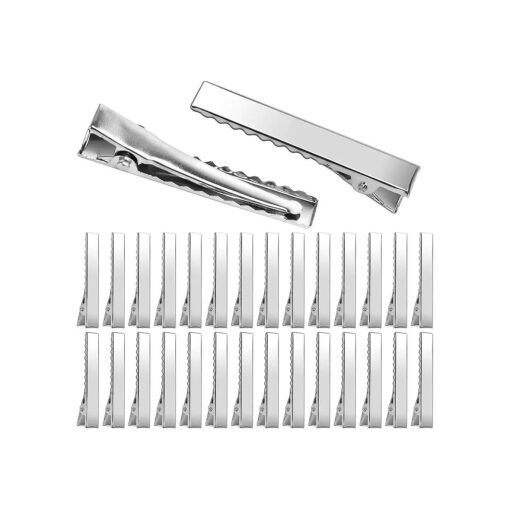 Alligator Hair Clips, 210 PCS Alligator Clips for Hair Bows, Single Prong Gator Silver Metal Hair Clips, Flat Hair Bow Clips Making Bulk DIY Supplies for Crafts Accessory ( 1.8 Inch & 2.2 Inch ) Aisuly