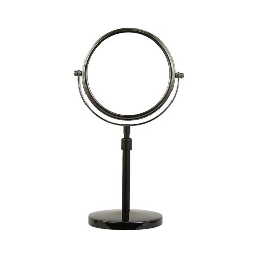 Tabletop Makeup Mirror 8 Inch Double-Sided 7X Magnification, Height Adjustable Black Magnifying Makeup Mirror Round Tabletop Mirror Tall, Height Adjustable Cosmetics Black Finish ( Black )