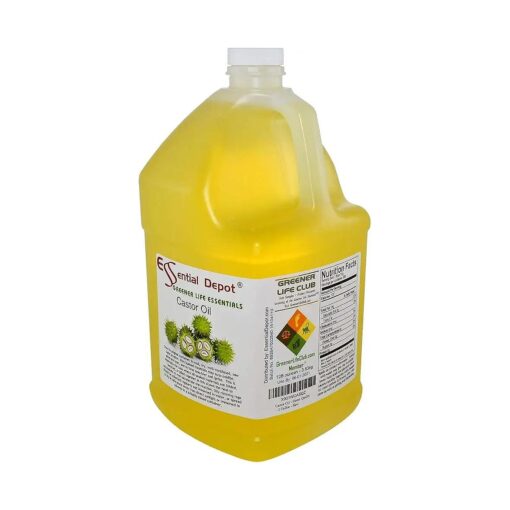 Essential Depot Castor Oil -1 Gallon - 128 oz - safety sealed HDPE container with resealable cap