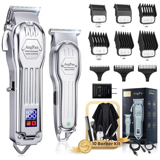 Hair Clippers for Men with Charger T-Blade Hair Beard Trimmer Kit Professional Clippers for Hair Cutting Kit with Led Display Cordless Clippers for Men Women Kids Barber Grooming Kit for Household