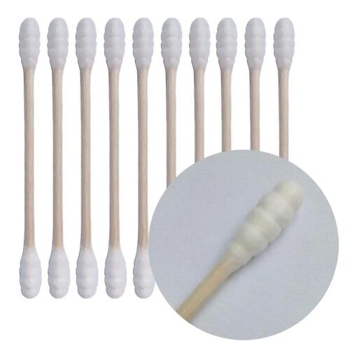 Wooden Stick Cotton Swabs 800 Count - Double Spiral Tipped With Cotton Heads- Sturdy Handle - Multipurpose