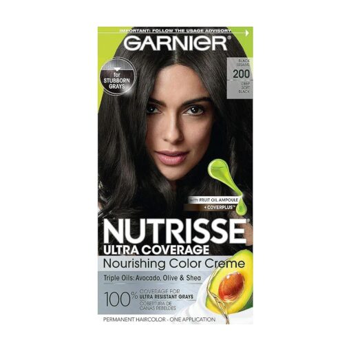 Nutrisse Ultra Coverage Hair Color, Deep Soft Black Hair Dye ( Black Sesame ) 200, Pack of 1