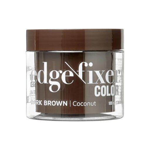 KISS COLORS & CARE Color Edge Fixer 3.38 oz ( 100mL ) - Dark Brown, Hides Grays & Fills In Hairline, Moisturizing, Adds Shine, No Flakes, 24 Hour Maximum Hold, Sleek Results, Keep Edges In Check