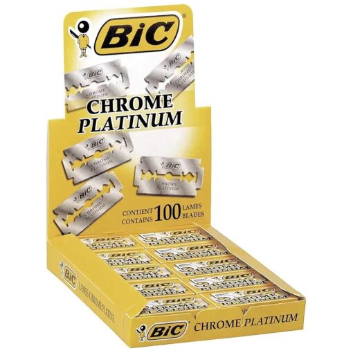 50 BIC Double Edge Razor Blades Chrome Platinum