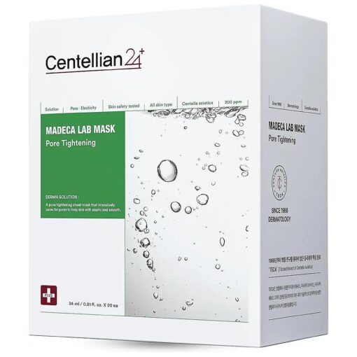 CENTELLIAN 24 Madeca Mask ( Pore Tightening, 20pc ) - Face Mask Sheet for Pore Minimizing, Sebum Control with Centella Asiatica, TECA, Niacinamide, Korean Skin Care for Men Women by Dongkook .