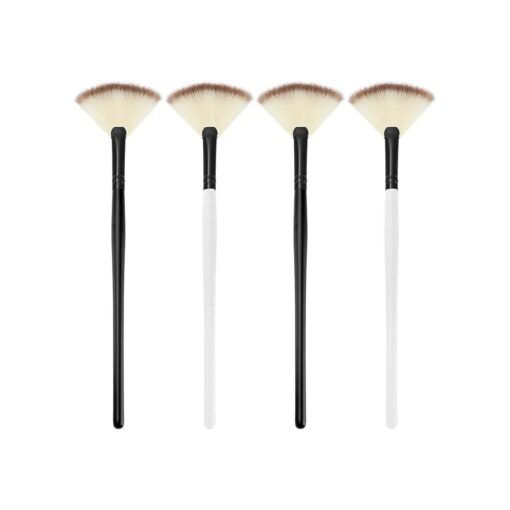 4 Pcs Facial Brushes Fan Mask Brushes, Soft Facial Applicator Brushes Tools for Peel Glycolic Mask Makeup