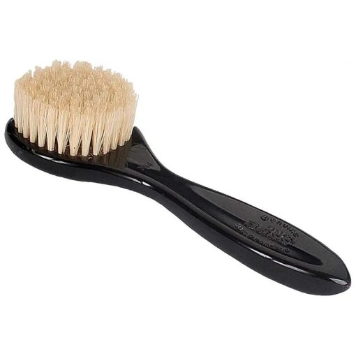 Esthetician Grade Facial Brush | Natural Bristle Firm | High Polish Acrylic Handle | Jet Black Finish | Model 704 - JTB