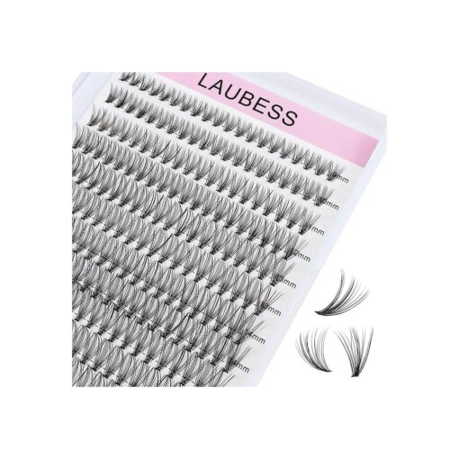 Cluster Lashes 240pcs 20D DIY Eyelash Extension D Curl Long Individual Lashes Mixed Tray Faux Mink Lash Clusters Extensions 0.07 0.10 Black ( 20D-0.07D-9-16mm )