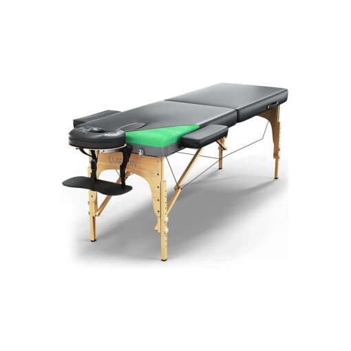 Luxton Home Premium Foam Massage Table - Easy Set Up - Foldable & Portable with Rolling Case