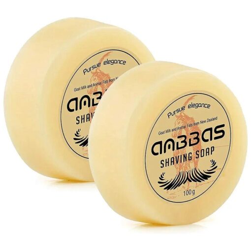 Anbbas Shave Soap Goat Milk 100g 3.5OZ from New Zealand for Beard Barber Traditional Wet Shaving ( 2pcs, 7 oz )