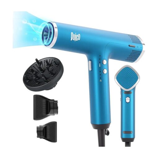 Professional Hair Dryer with Diffuser, Quico 1875W High-Speed Powerful Blow Dryer with 110000 RPM Motor, Faster Salon Ionic Hair, Adjustable Temp and Speed, Portable Hair Dryers for Home Travel, Gifts