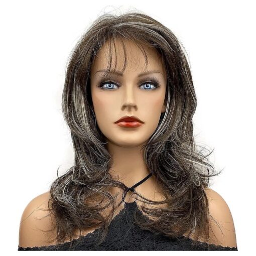 Wiginway Long Wavy Synthetic Wigs with Natural Looking Air Bangs Imported Premium Heat Resistant Hair for Women 14 Inch # 8-613