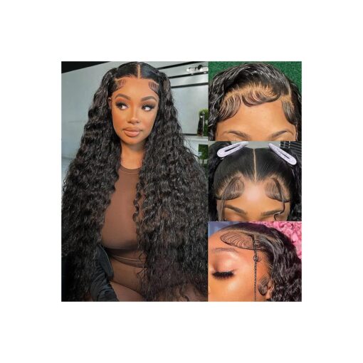 joydrop Deep Wave HD Lace Front Wigs Human Hair 180 % Density Glueless Lace Front Wigs for Black Women 13x4 Lace front Wigs Human Hair Pre Plucked HD Lace Frontal Wigs Deep Wave Human Hair 30 Inch