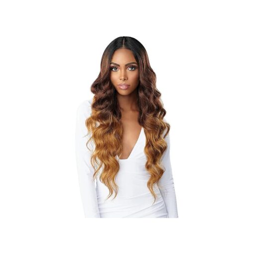 Sensationnel Human Hair Blend HD Lace Front Wig Butta Lace Ocean Wave 30" ( BALAYAGEGOLD )