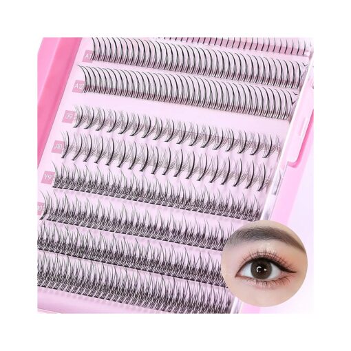 Individual Lashes 296 Clusters Lashes 4 Types Manga Lashes Individual Natural Look 9-13mm Eyelash Extension Kit for Make Up DIY