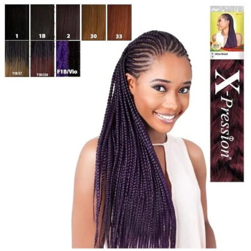 X-PRESSION - Kanekalon Ultra braid Color 350 ( Copper ) - Pack of 3